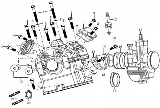 Двигатель zs177mm 250 cc